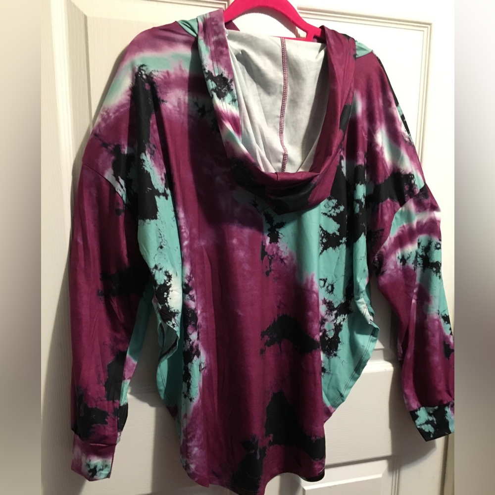 Tie Dye Hooded Shirt - Picture 2 of 12
